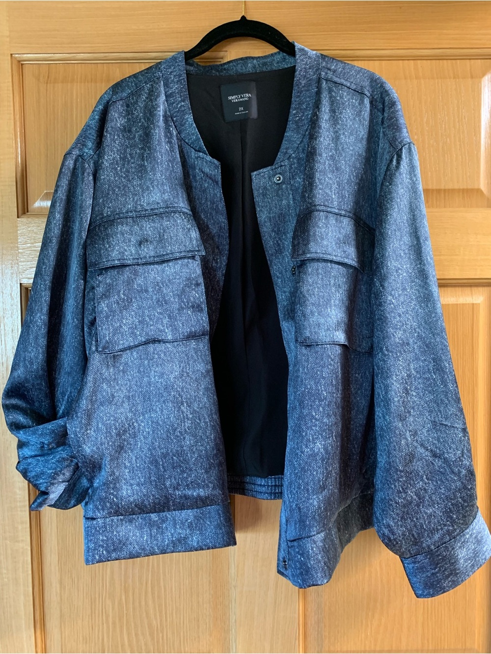 Plus sized Simply Vera Vera Wang Blue Utility Jacket